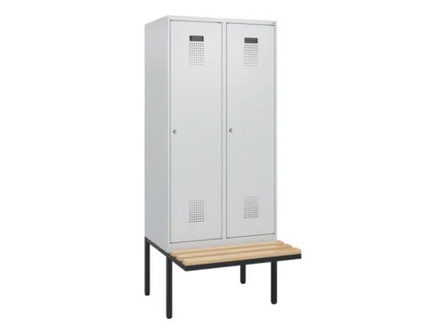 locker met bank,HxBxD 1950x800x815mm,2vak,vak B 400mm,cilinderslot