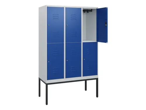 dubbeldekse locker,HxBxD 1950x1200x500mm,3x2vak.,vak B 400mm,cil.-slot