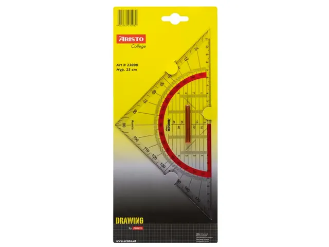Geodriehoek Aristo GEOCollege 220mm met greep transparant