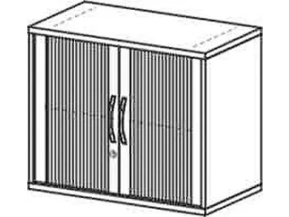 Roldeurkast HxBxD 720x800x430mm 1 legbord Romp Onyx grijs + zilver - 5
