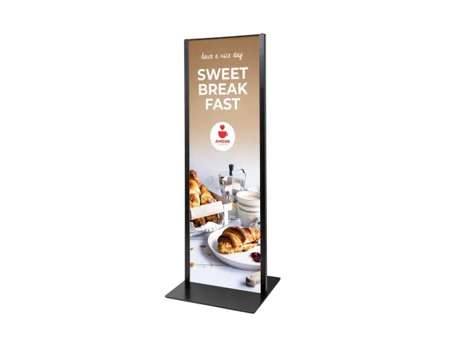 Totem Paneel+ Dubbelzijdige Display 42x120cm Zwart frame
