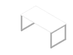 bureau,HxBxD 730x1600x800mm,blad wit,sledeframe aluminium