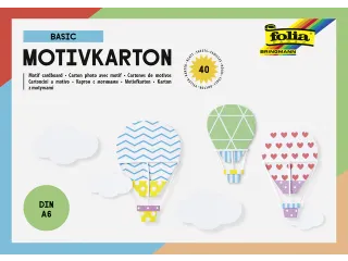 Fotokarton Folia A6 2-zijdig pak à 40 vel assorti - 1
