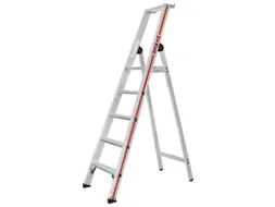 trapladder,eenzijdig,5treden,stand H 1,16m,balk L 1,95m,aluminium