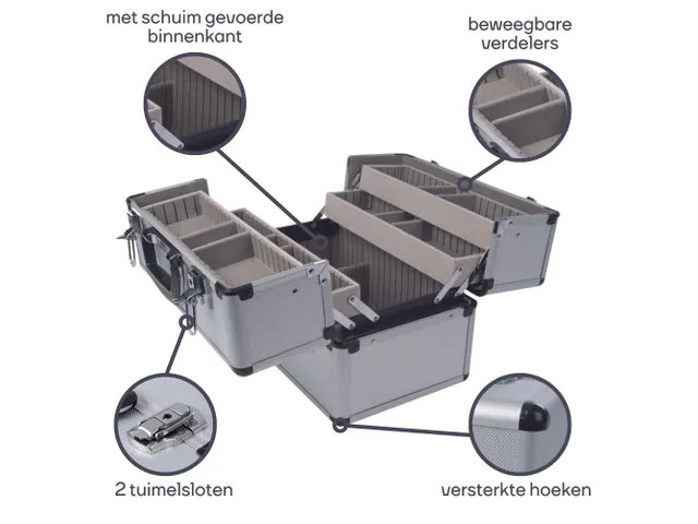 Aluminium Gereedschapskoffer 360X220X250Mm 19.8 Liter