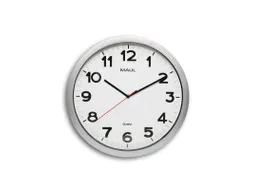 Wandklok MAUL Step Quartz Ø40x5cm kunststof zilver/wit stildraaiend