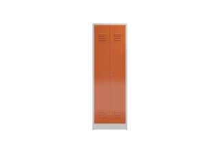 Lockerkast 1800x590x500mm 2 vakken, klinksluiting, RAL3000 - 2