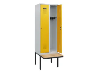 locker met bank,HxBxD 1950x600x815mm,2vak,vak B 300mm,cilinderslot - 1