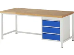 werkbank,HxBxD 840-1040x2000x900mm,beukblad,draagverm. 1250kg,4voeten