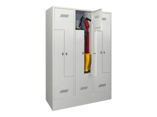 Z-garderobekast,HxBxD 1850x1200x500mm,RAL7035,front RAL7035