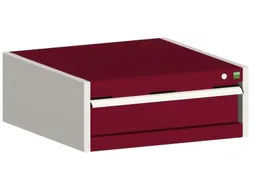 ladekast HxBxD 250x650x525mm 1lade RAL7035 front RAL3004