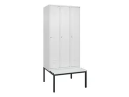 locker met bank,HxBxD 2120x900x815mm,3vak,vak B 300mm,cil.-slot