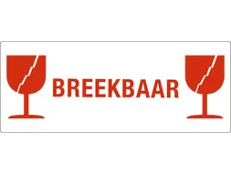 Waarschuwingsetiket breekbaar/glas 150mmx60mm 500 stuks