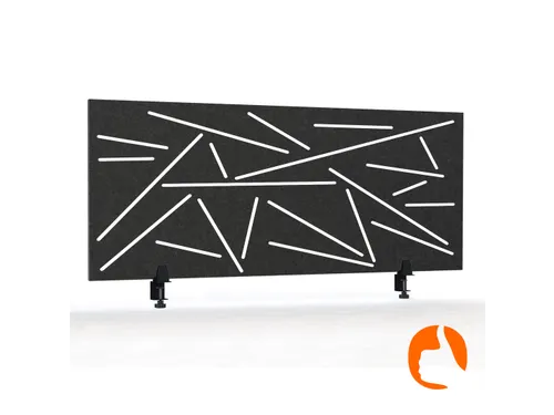 Akoestisch Bureaupaneel met patroon uitsnede 60x160cm Zwart