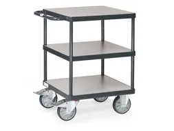 Tafelwagen 2416-7016 500kg 600x600mm 3 etages hout RAL7016