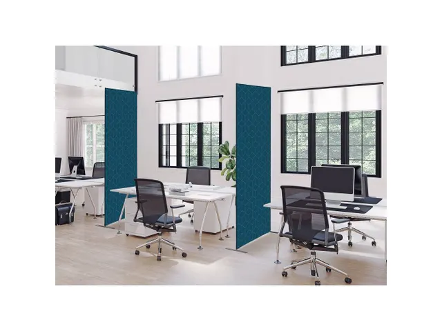 Cloison de séparation Déco Textile 85x200cm Double hexagone Ble