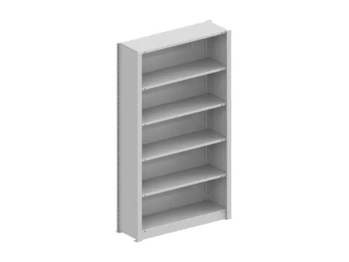 kantoorstelling grondveld HxBxD 1850x1056x335mm 5 OH Stalen Ral7035
