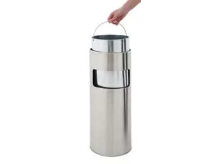 Ronde as-papierbak 12.5 Liter mat RVS - 2