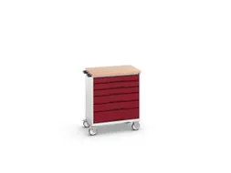 gereedschapswagen 980x800x600mm multiplexblad 6 laden RAL7035+RAL3004