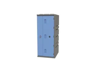 Kunststof locker,HxBxD 910x385x470mm,1vakken,draaigrendel,romp grijs - 1
