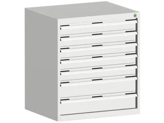 ladekast HxBxD 900x800x750mm 7laden romp RAL7035 front RAL7035 - 1