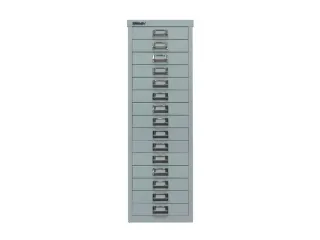 kantoor-ladekast HxBxD 857x278x380mm 15 laden romp zilverkleurig staal - 3