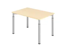 bureau,HxBxD 680-820x1200x800mm,blad esdoorn,4voeten zilverkleurig