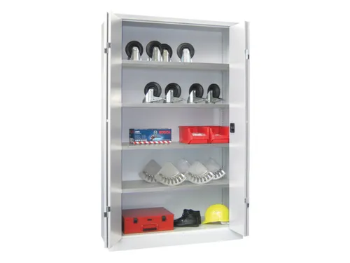 Vouwdeurkast 1950x1200x500mm 4legborden Verzinkt Ral7035 Front Ral7035