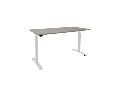 Elektrisch verstelbaar bureau 160x80cm Frame Wit Blad Licht Grijs