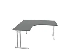bureau in vrije vorm,HxBxD 740x1600x1600mm,vrije vorm,MS-donkergrijs