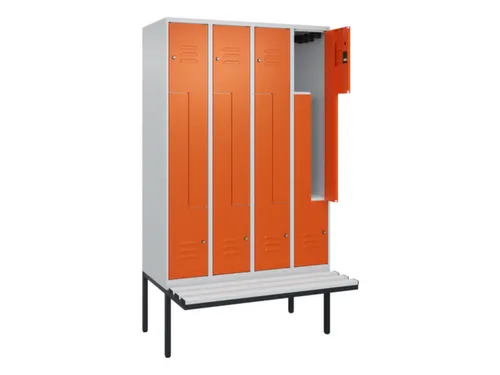 Z-garderobekast,HxBxD 2120x1200x815mm,8vak,vak B 300mm,cil.-slot
