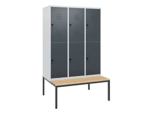 Dubbeldekse dekenkist,HxBxD 1950x1200x815mm,3x2vak.,vak B 400mm