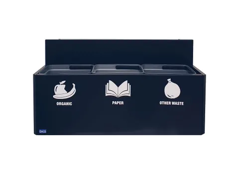 Bica 812 Wandafvalstation 3x15 Liter Zwart