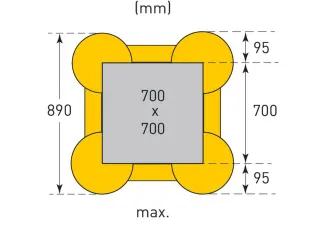 zuilbescherming,HxBxD 1000x390-890x390-890mm,op maat te snijden,PE - 11