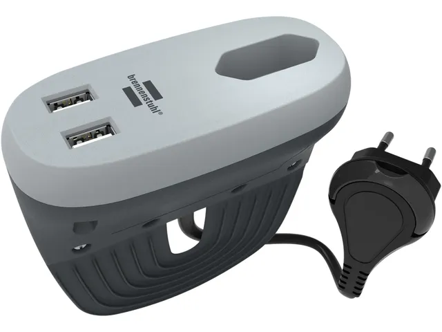 Laadstation Brennenstuhl Sofa 1 eurosocket 2 USB zwart/grijs