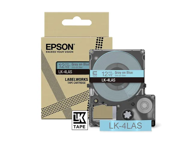 C53S672106 Epson 12mm blauw grijs LK4LAS lettertape kleur 8m