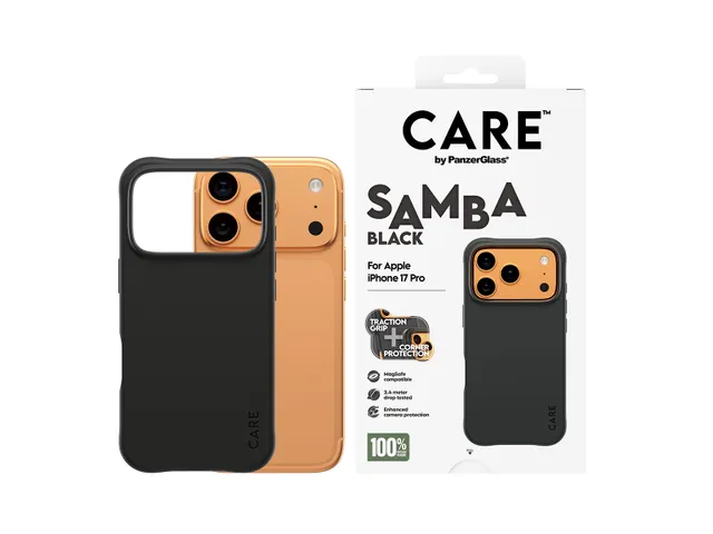 PanzerGlass CARE by Samba Case Black w. MagSafe iPhone 17 Pro, H