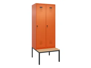 locker met bank,HxBxD 2120x800x815mm,2vak,vak B 400mm,draaigrendel - 3