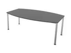 vergadertafel,HxBxD 740x2000x1200mm,vatvormig,MS-donkergrijs