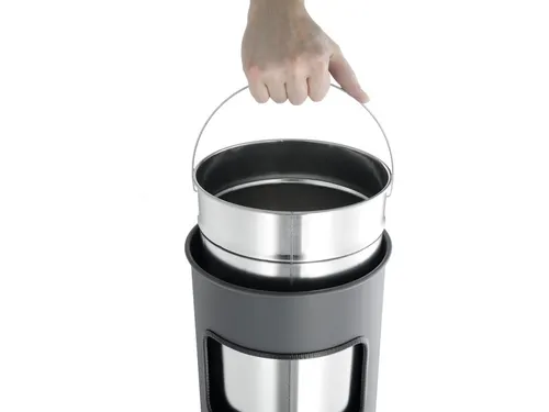 Metalen Afvalbak 17 Liter Met Asbak Antraciet