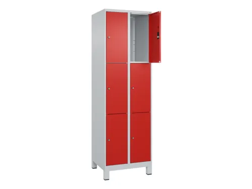 lockerkast,HxBxD 1950x600x500mm,2x3vakken,vak B 300mm,cil.-slot,voeten