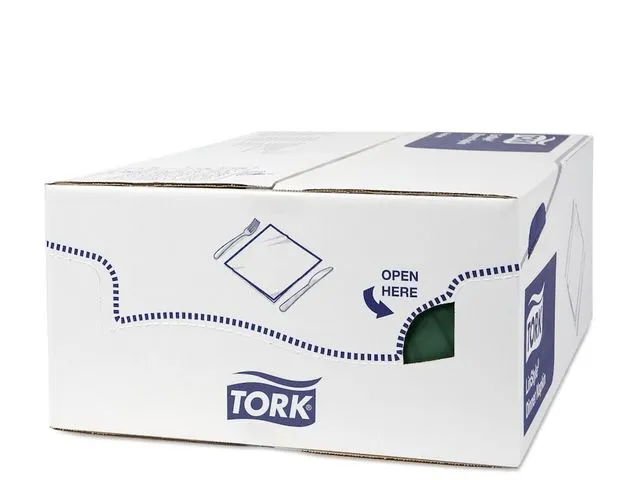 OUTLET Tork 478847 Premium Linstyle Dinnerservet Donkergroen 600 Stuks