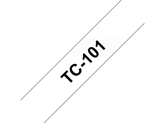 Ruban de lettrage Brother P-Touch TC-101 standard 12mm noir sur transp