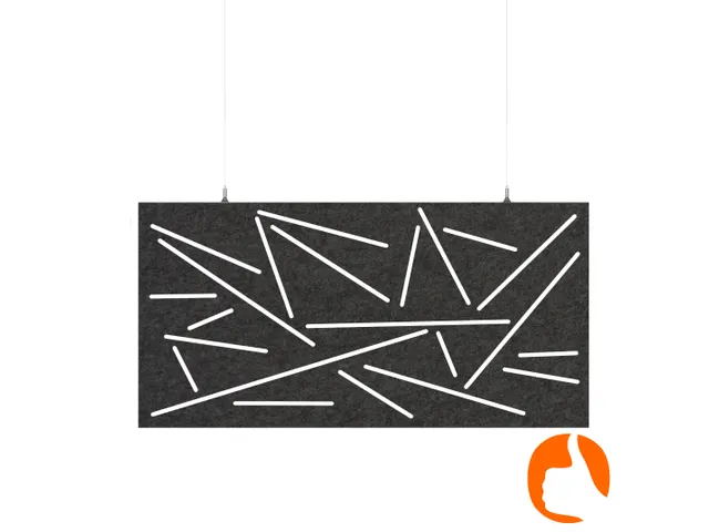 Akoestisch plafondpaneel met patroon uitsnede 60x120cm Zwart