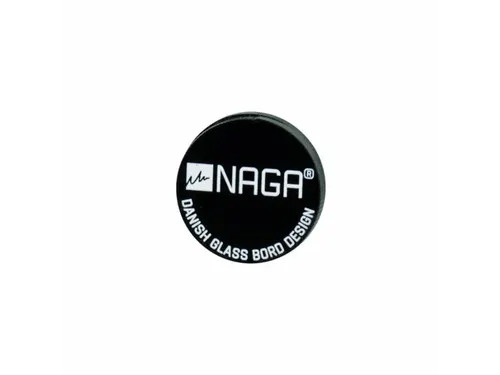 Magneten Naga 25x25mm rond logo Naga zwart