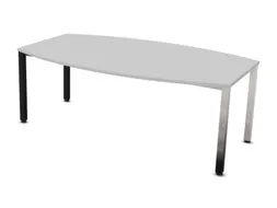 vergadertafel,HxBxD 740x2000x1200mm,vatvormig,MP-lichtgrijs