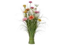 Kunstgras Everlands met bloemen roze 70cm polyester