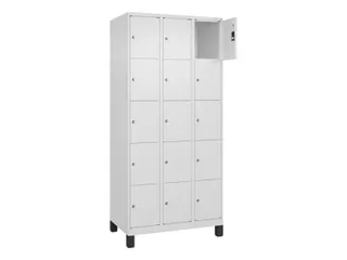 lockerkast,HxBxD 1950x900x500mm,3x5vakken,vak B 300mm,cil.-slot,voeten - 1