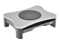 Monitorsteun met draaiplateau en lade grijs
