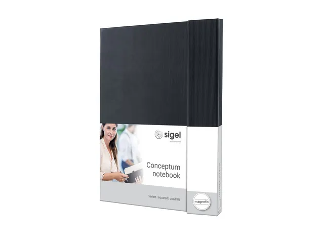 Carnet de note Sigel Conceptum Pure hardcover A4 noir quadrillé avec